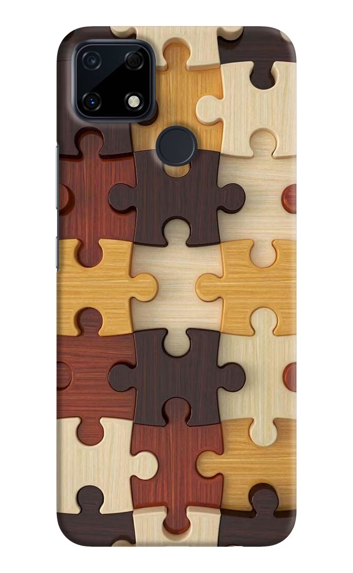 Wooden Puzzle Realme Narzo 30A Hard Case Back Cover by Casekaro