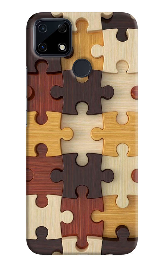 Wooden Puzzle Realme Narzo 30A Hard Case Back Cover by Casekaro