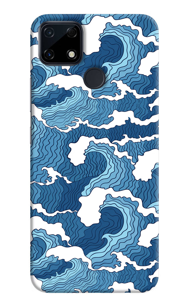 Blue Waves Realme Narzo 30A Hard Case Back Cover by Casekaro