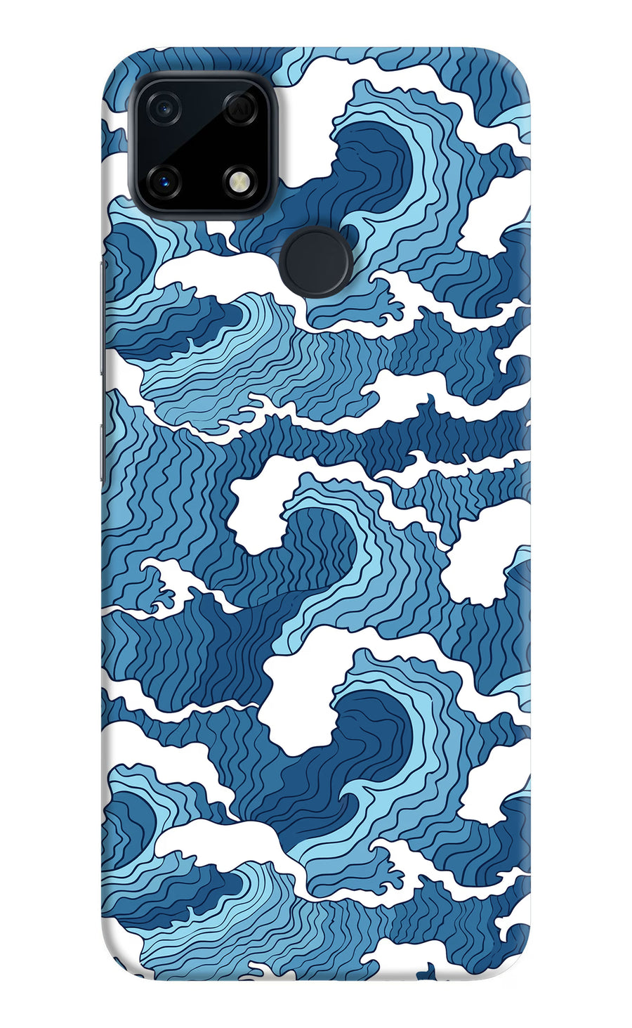 Blue Waves Realme Narzo 30A Back Cover, Hard case