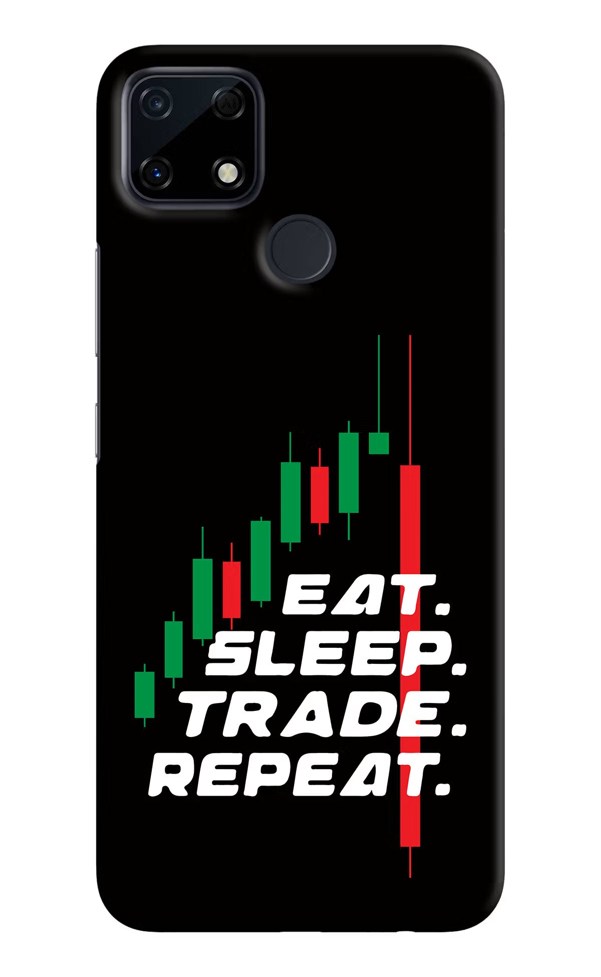Eat Sleep Trade Repeat Realme Narzo 30A Hard Case Back Cover by Casekaro