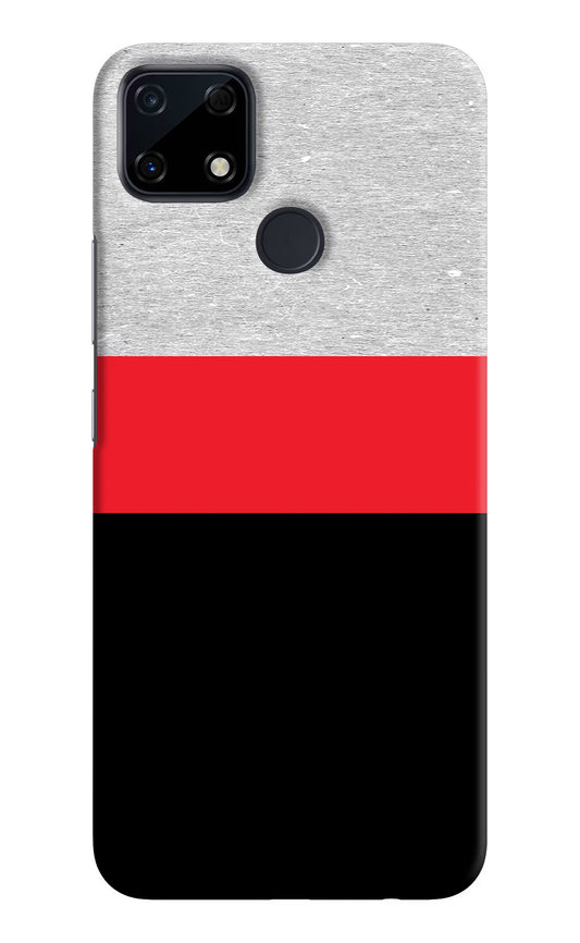 Tri Color Pattern Realme Narzo 30A Hard Case Back Cover by Casekaro