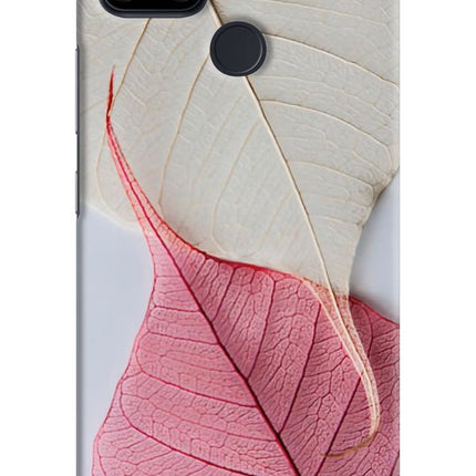 White Pink Leaf Realme Narzo 30A Hard Case Back Cover by Casekaro