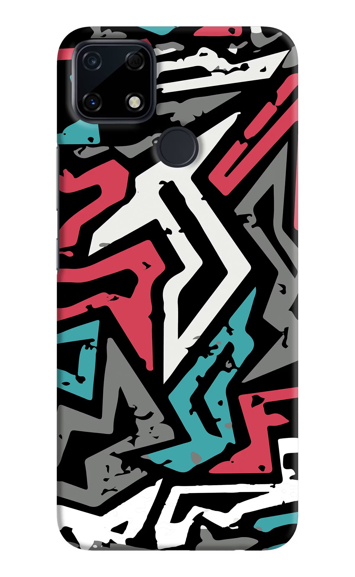 Geometric Graffiti Realme Narzo 30A Hard Case Back Cover by Casekaro