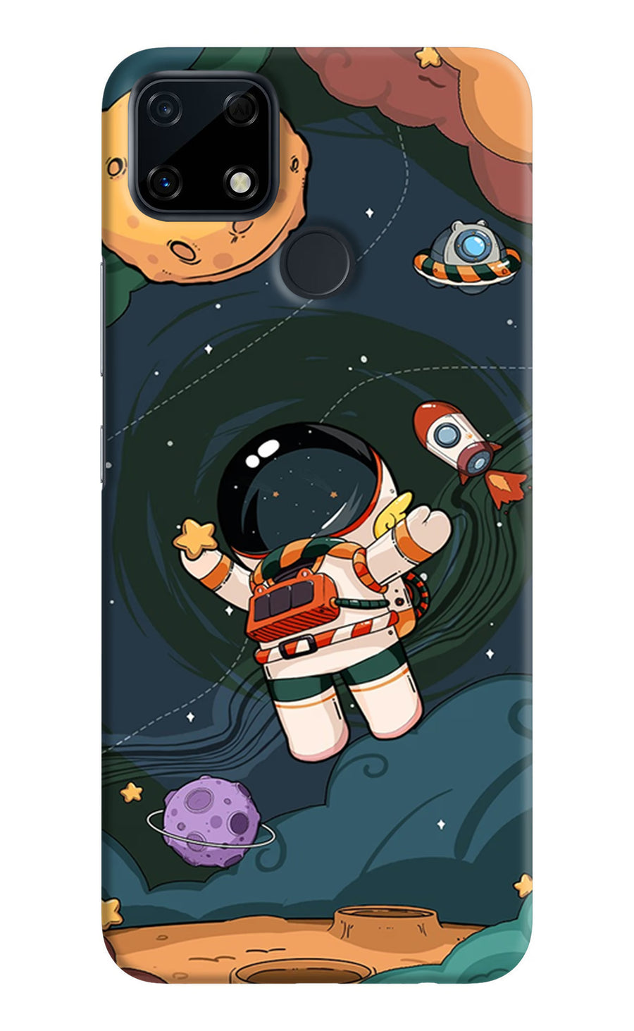 Cartoon Astronaut Realme Narzo 30A Back Cover, Hard case