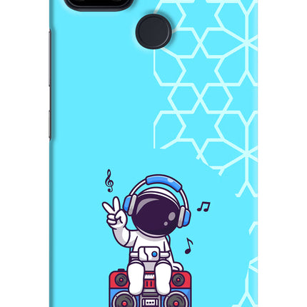 Cute Astronaut Chilling Realme Narzo 30A Hard Case Back Cover by Casekaro