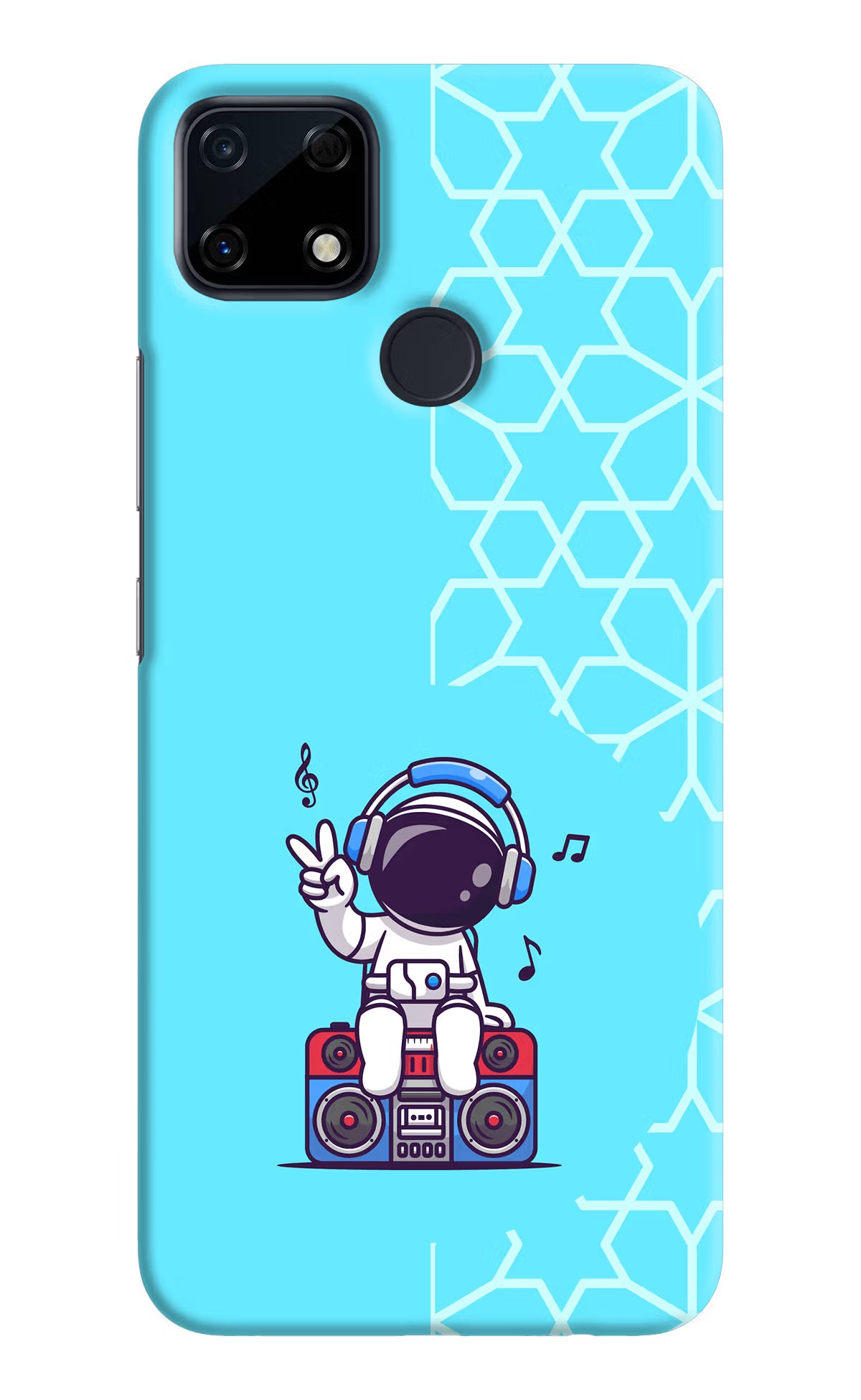 Cute Astronaut Chilling Realme Narzo 30A Hard Case Back Cover by Casekaro