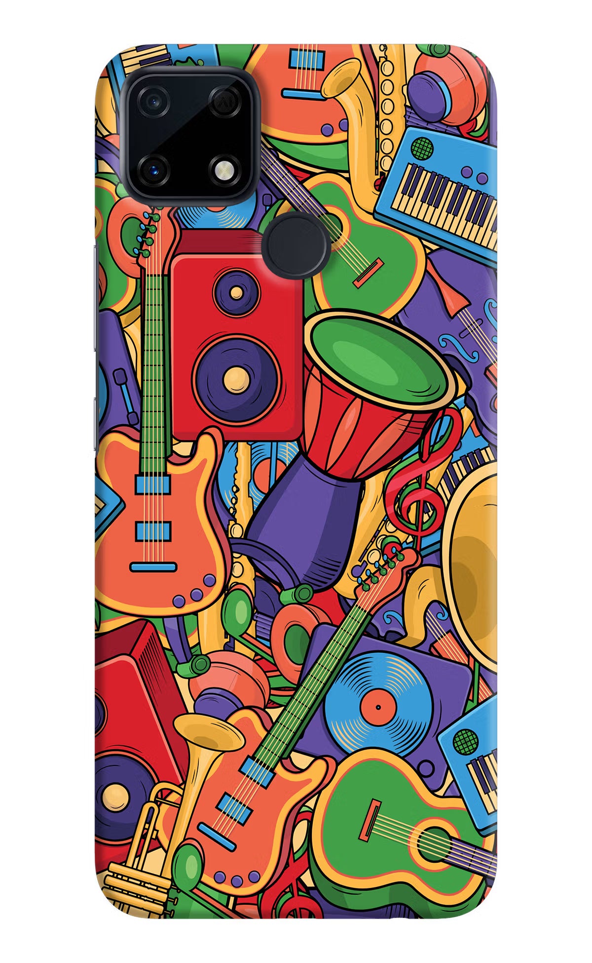 Music Instrument Doodle Realme Narzo 30A Hard Case Back Cover by Casekaro
