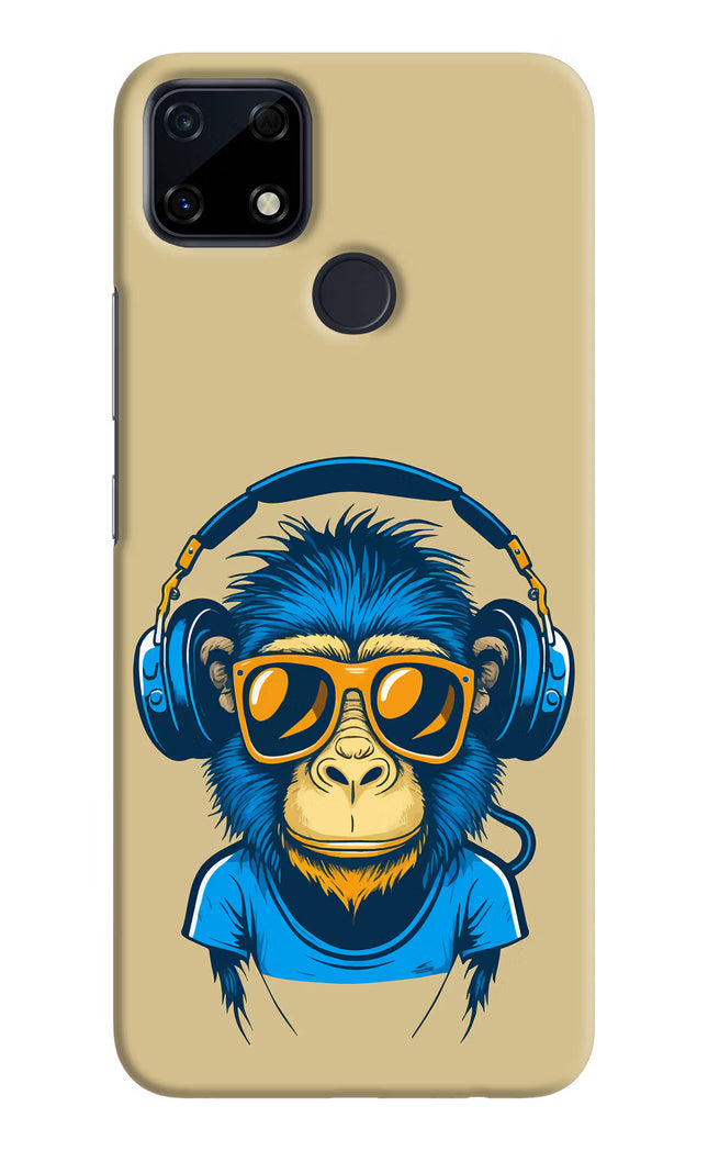 Monkey Headphone Realme Narzo 30A Hard Case Back Cover by Casekaro