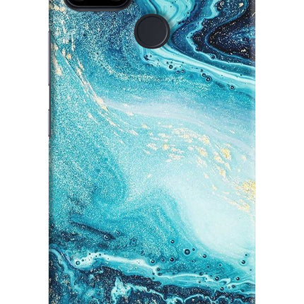 Blue Glitter Marble Realme Narzo 30A Hard Case Back Cover by Casekaro