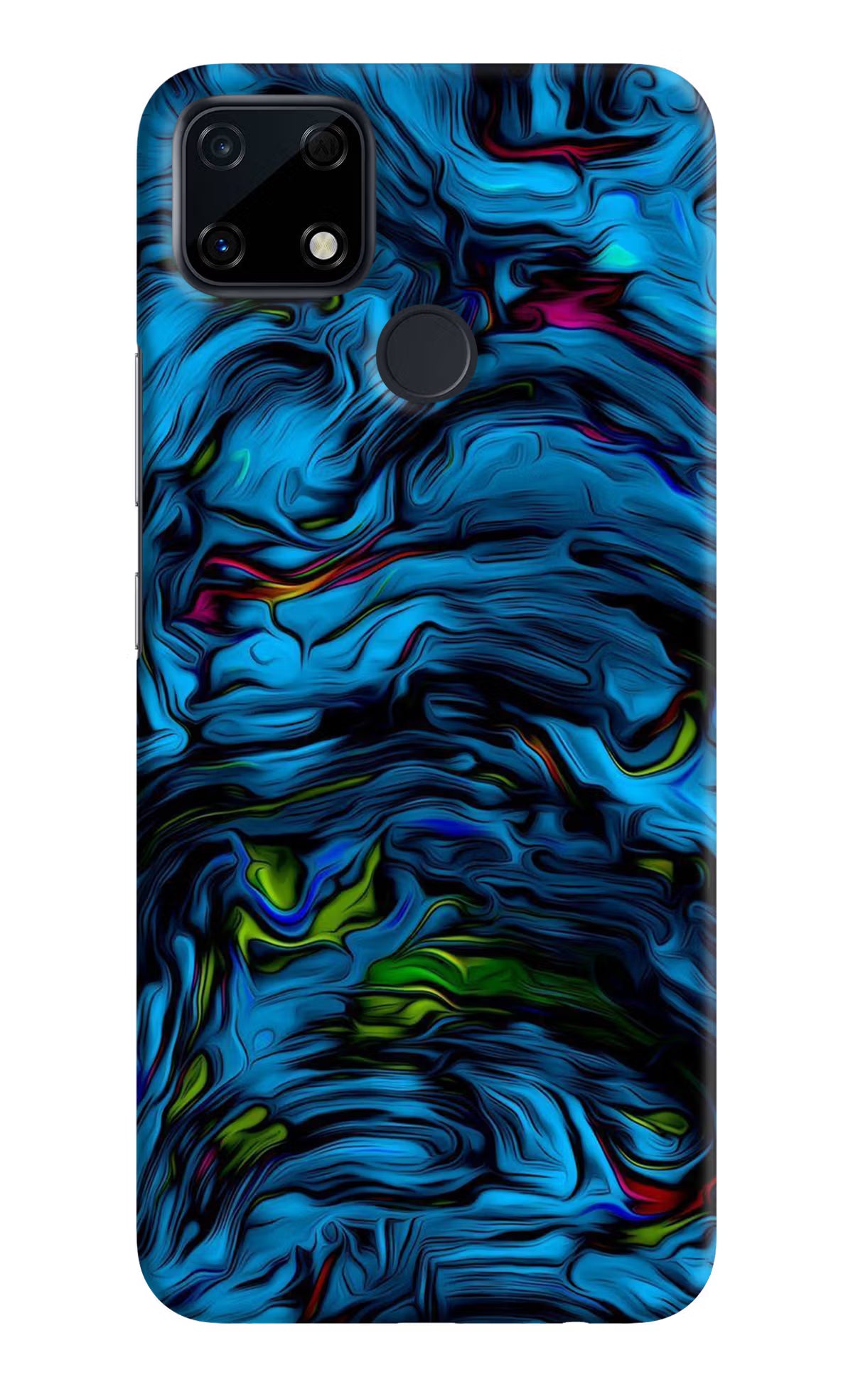 Dark Blue Abstract Realme Narzo 30A Hard Case Back Cover by Casekaro