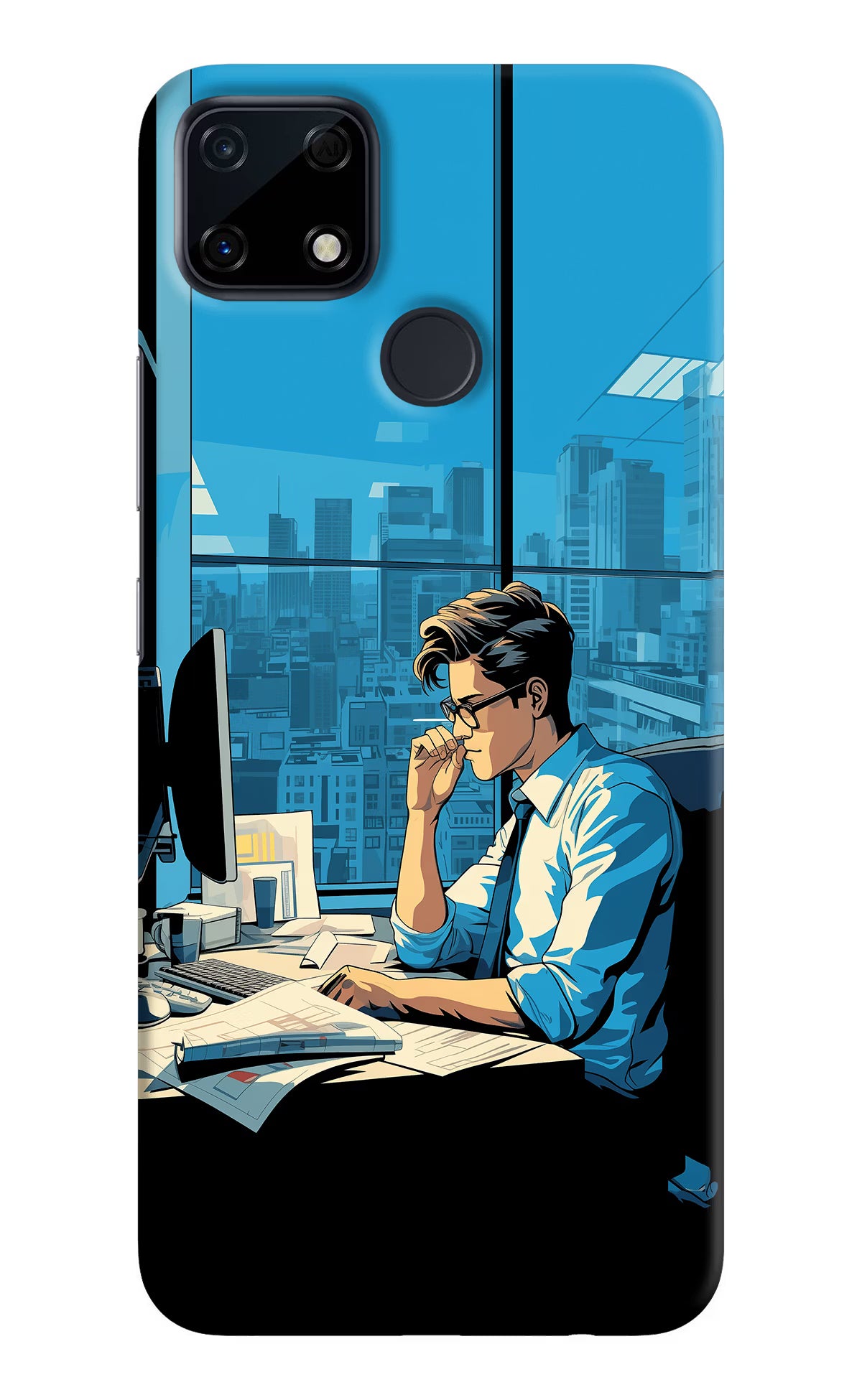 Focused Hustler (AI Generated) Realme Narzo 30A Hard Case Back Cover by Casekaro