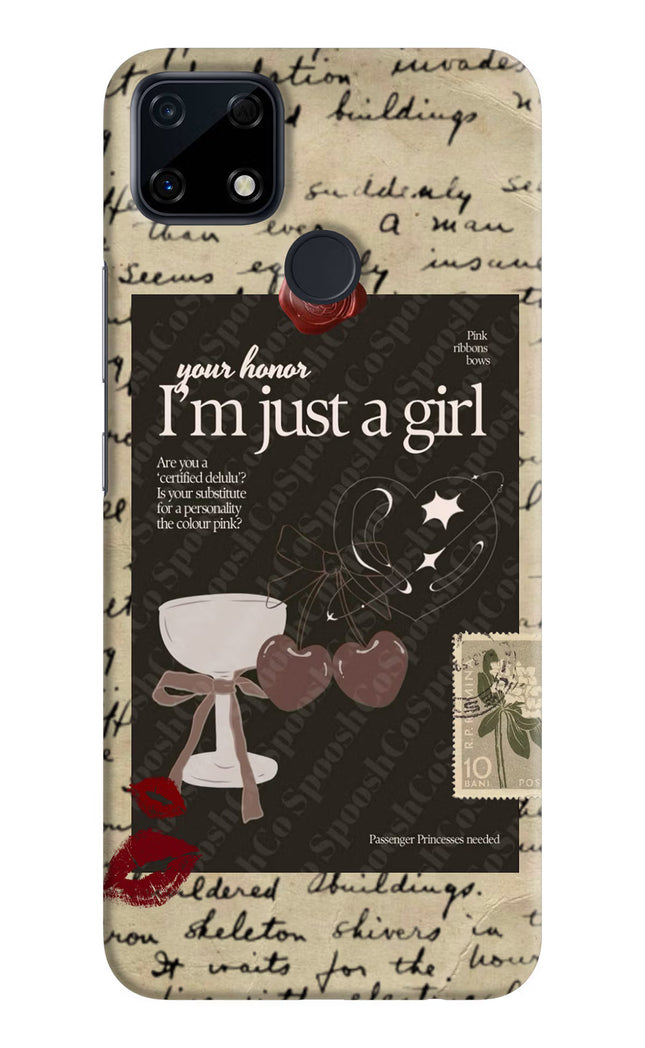 I am just a girl Realme Narzo 30A Hard Case Back Cover by Casekaro