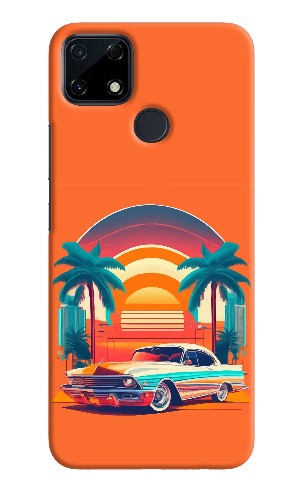 Palm Drive 80s Realme Narzo 30A Hard Case Back Cover by Casekaro