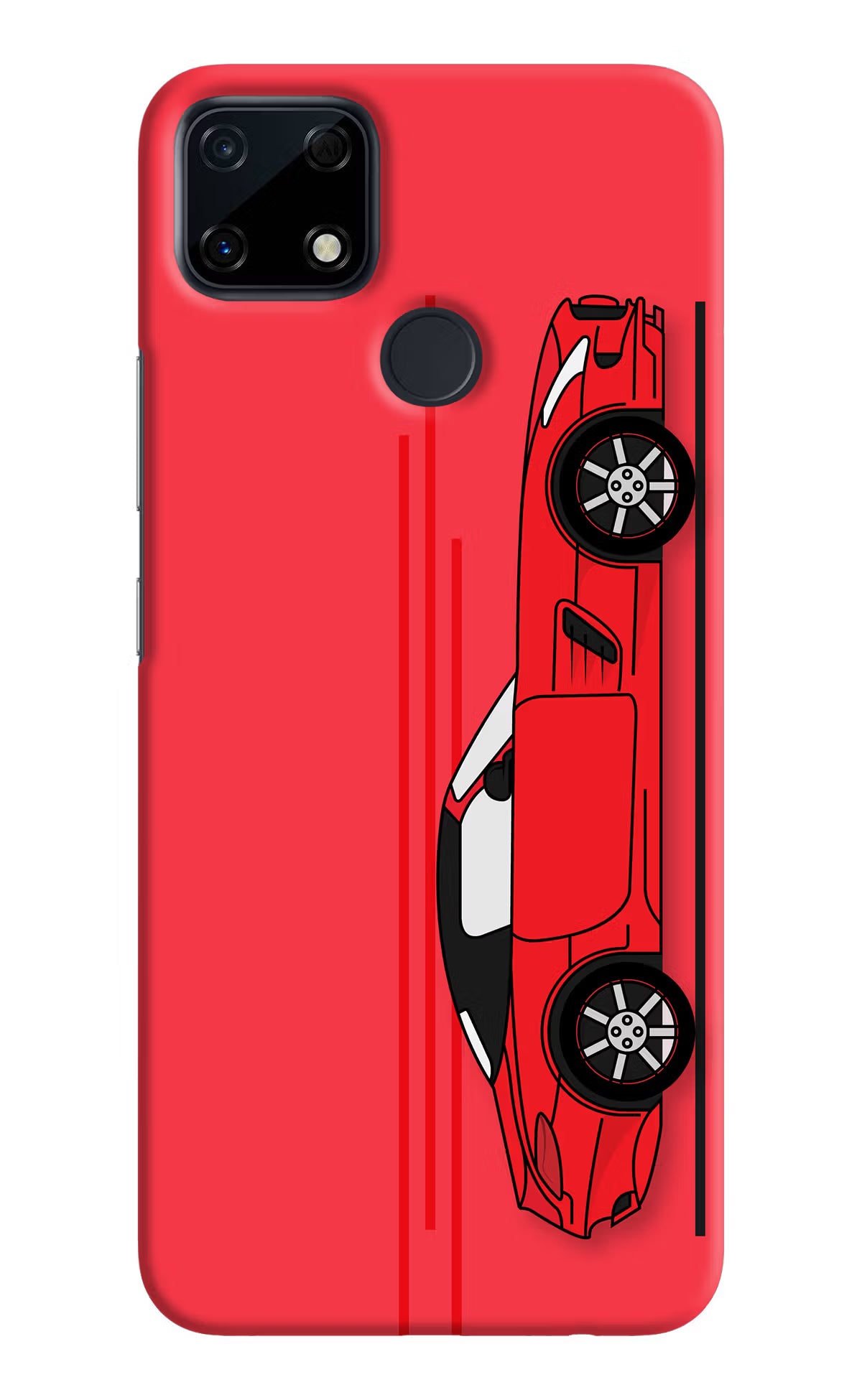 Red Velocity Realme Narzo 30A Hard Case Back Cover by Casekaro