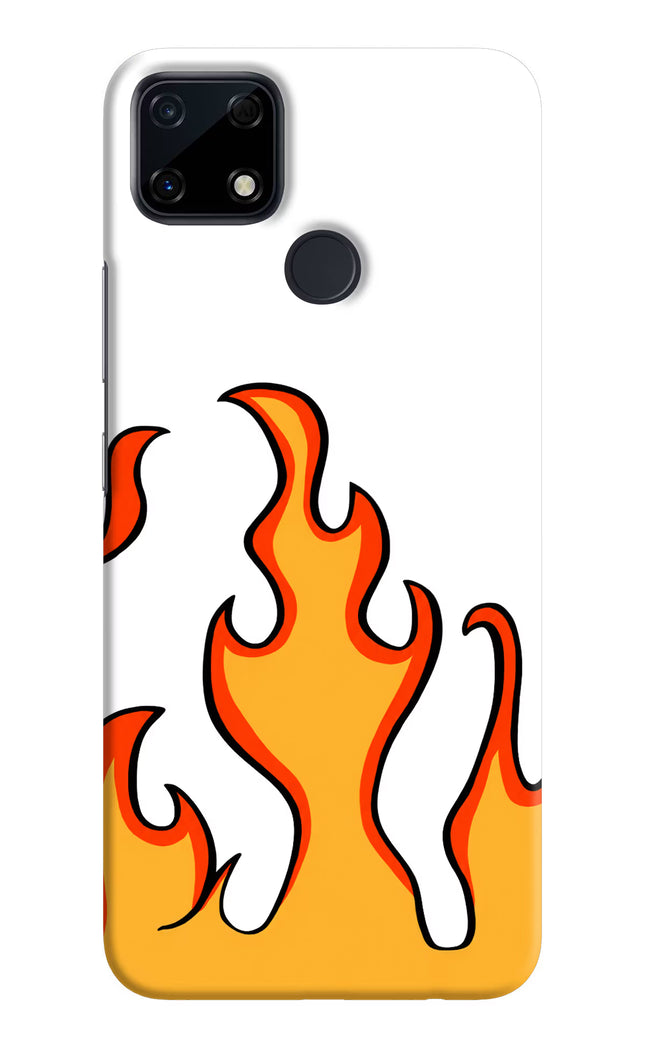 Fired Up – White Realme Narzo 30A Hard Case Back Cover by Casekaro