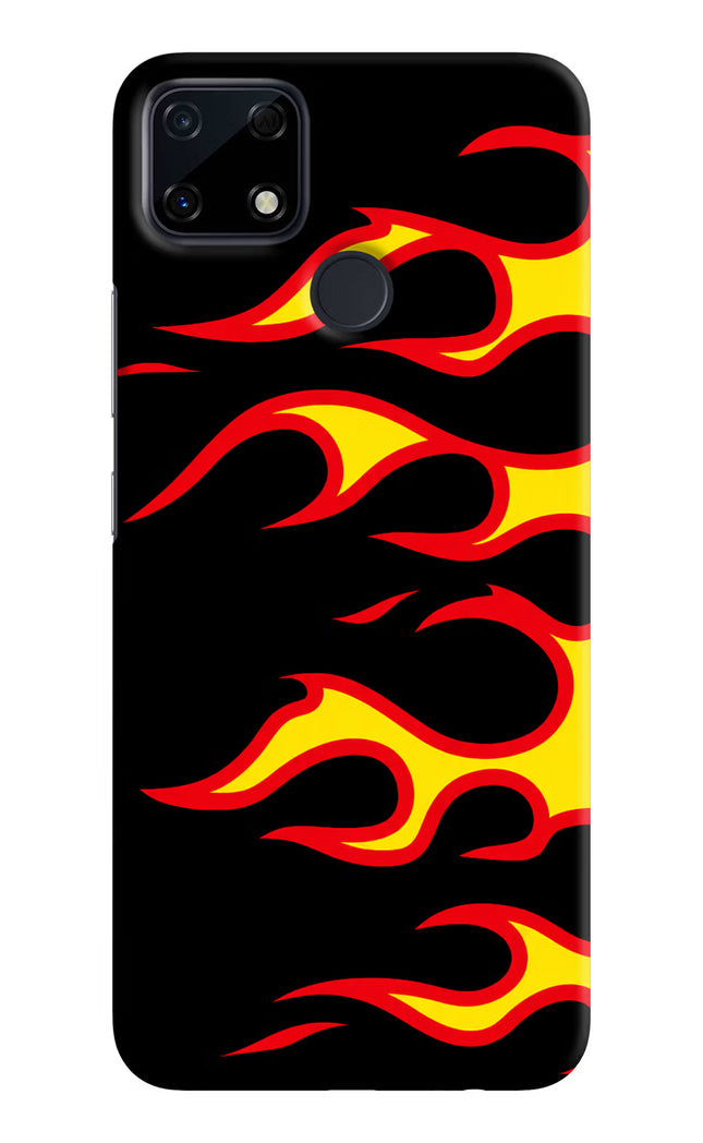 Side Sweep Flames Realme Narzo 30A Hard Case Back Cover by Casekaro