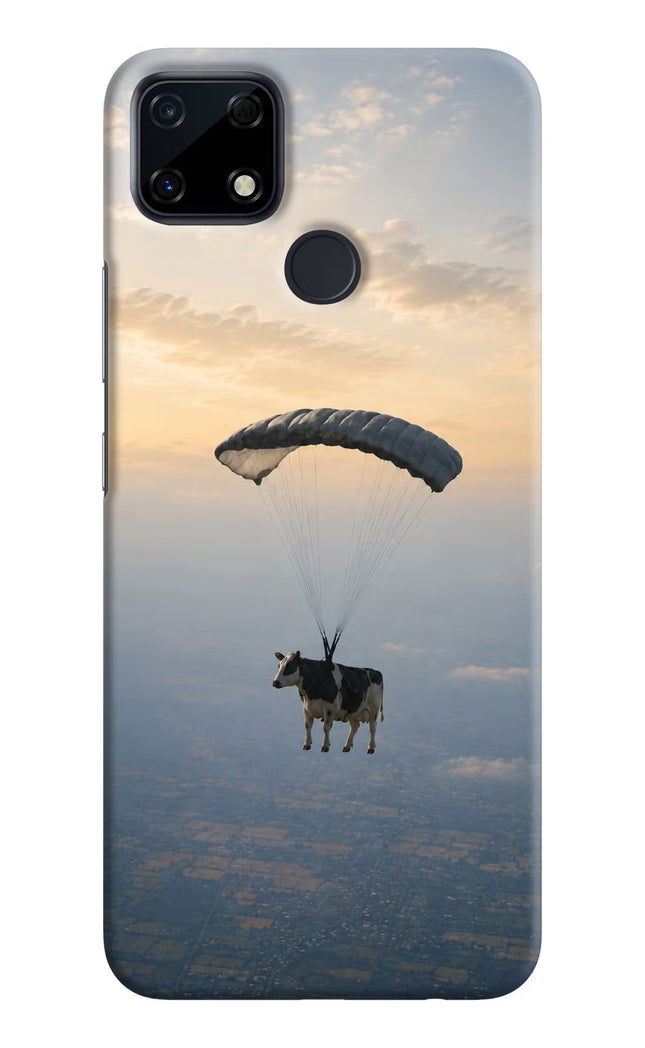 Skydiving Cow Realme Narzo 30A Hard Case Back Cover by Casekaro
