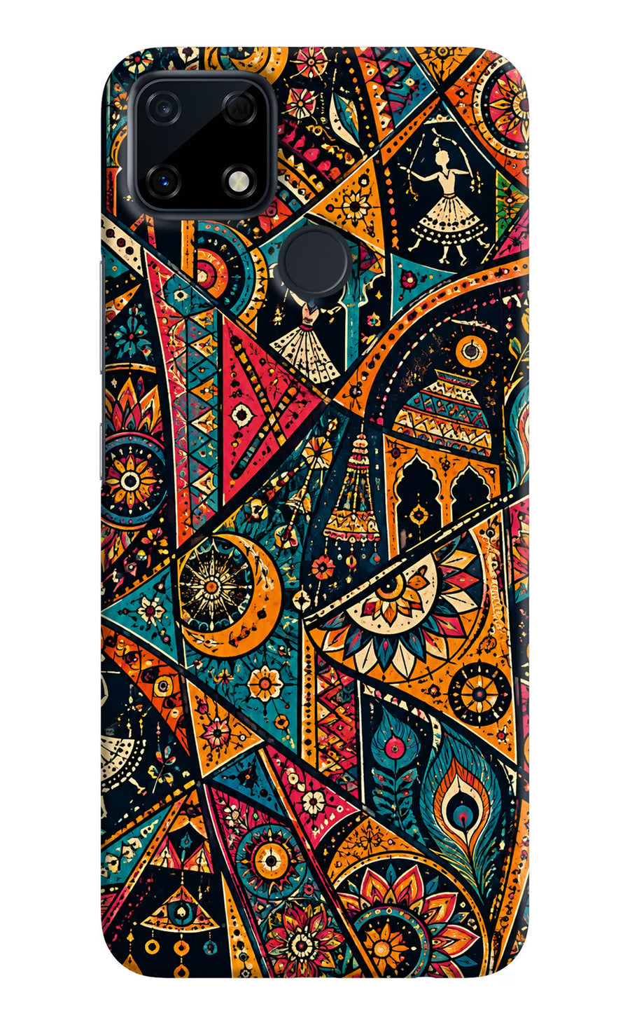Folk Print Realme Narzo 30A Back Cover, Hard case