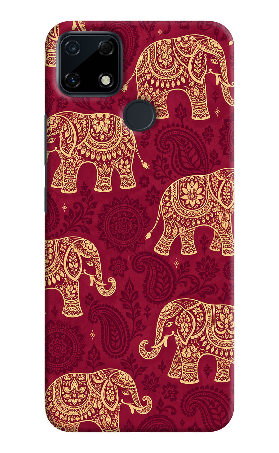 Maroon Elephant Realme Narzo 30A Back Cover, Hard case
