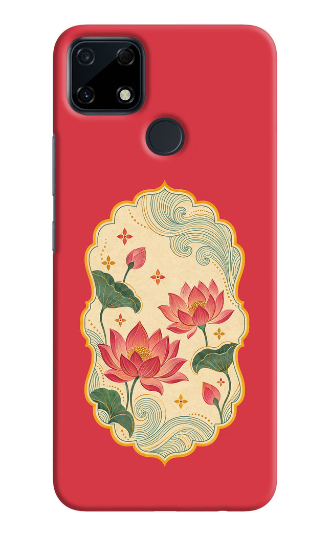 Pink Lotus Realme Narzo 30A Hard Case Back Cover by Casekaro