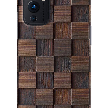 Wooden Cube Design Oneplus 9 Hard Case Back Cover by Casekaro
