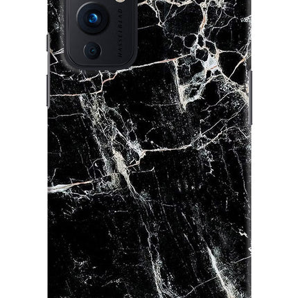 Black Marble Texture Oneplus 9 Hard Case Back Cover by Casekaro