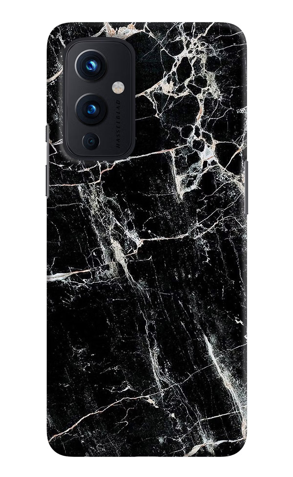 Black Marble Texture Oneplus 9 Hard Case Back Cover by Casekaro