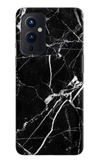 Black Marble Pattern Oneplus 9 Hard Case Back Cover by Casekaro