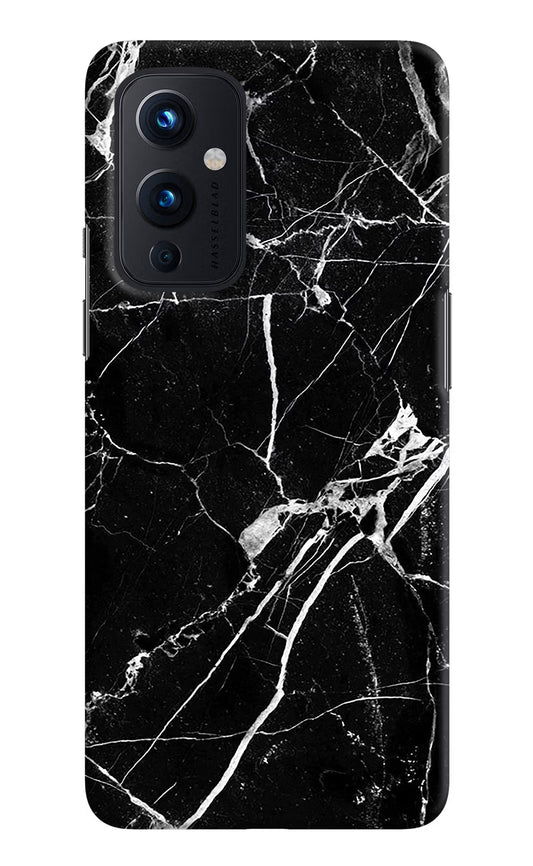 Black Marble Pattern Oneplus 9 Hard Case Back Cover by Casekaro