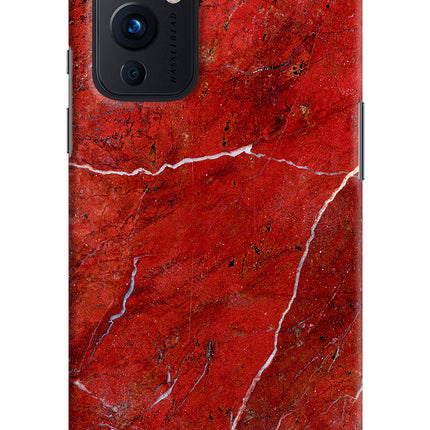 Red Marble Design Oneplus 9 Hard Case Back Cover by Casekaro