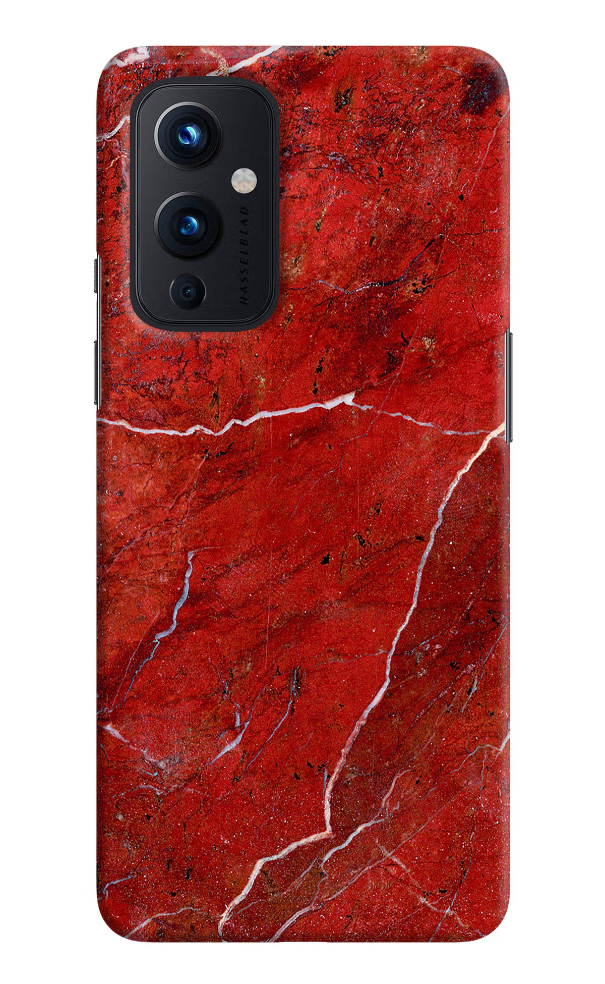 Red Marble Design Oneplus 9 Hard Case Back Cover by Casekaro