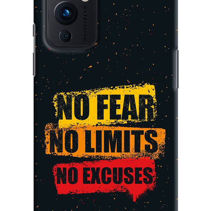 No Fear No Limits No Excuse Oneplus 9 Hard Case Back Cover by Casekaro