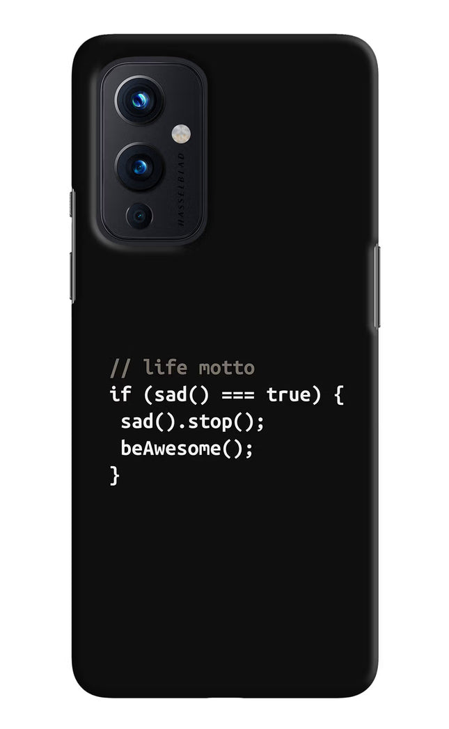 Life Motto Code Oneplus 9 Hard Case Back Cover by Casekaro