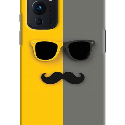 Sunglasses with Mustache Oneplus 9 Hard Case Back Cover by Casekaro