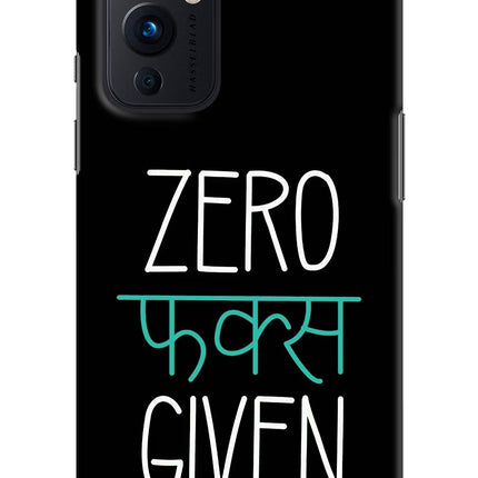 Zero Fucks Given Oneplus 9 Hard Case Back Cover by Casekaro