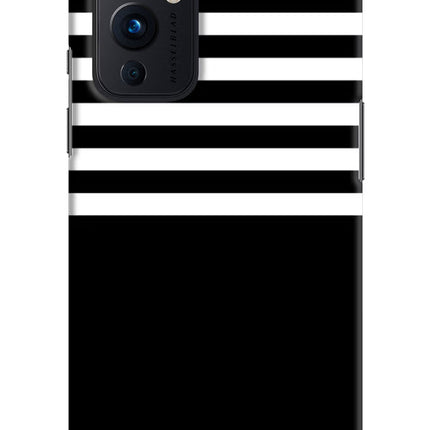 Black and White Print Oneplus 9 Hard Case Back Cover by Casekaro