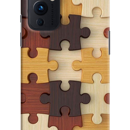 Wooden Puzzle Oneplus 9 Hard Case Back Cover by Casekaro