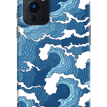Blue Waves Oneplus 9 Hard Case Back Cover by Casekaro