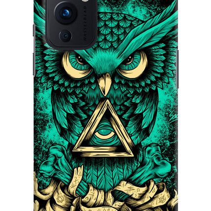 Green Owl Oneplus 9 Hard Case Back Cover by Casekaro