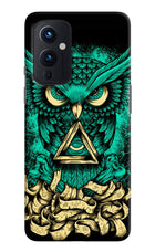 Green Owl Oneplus 9 Hard Case Back Cover by Casekaro