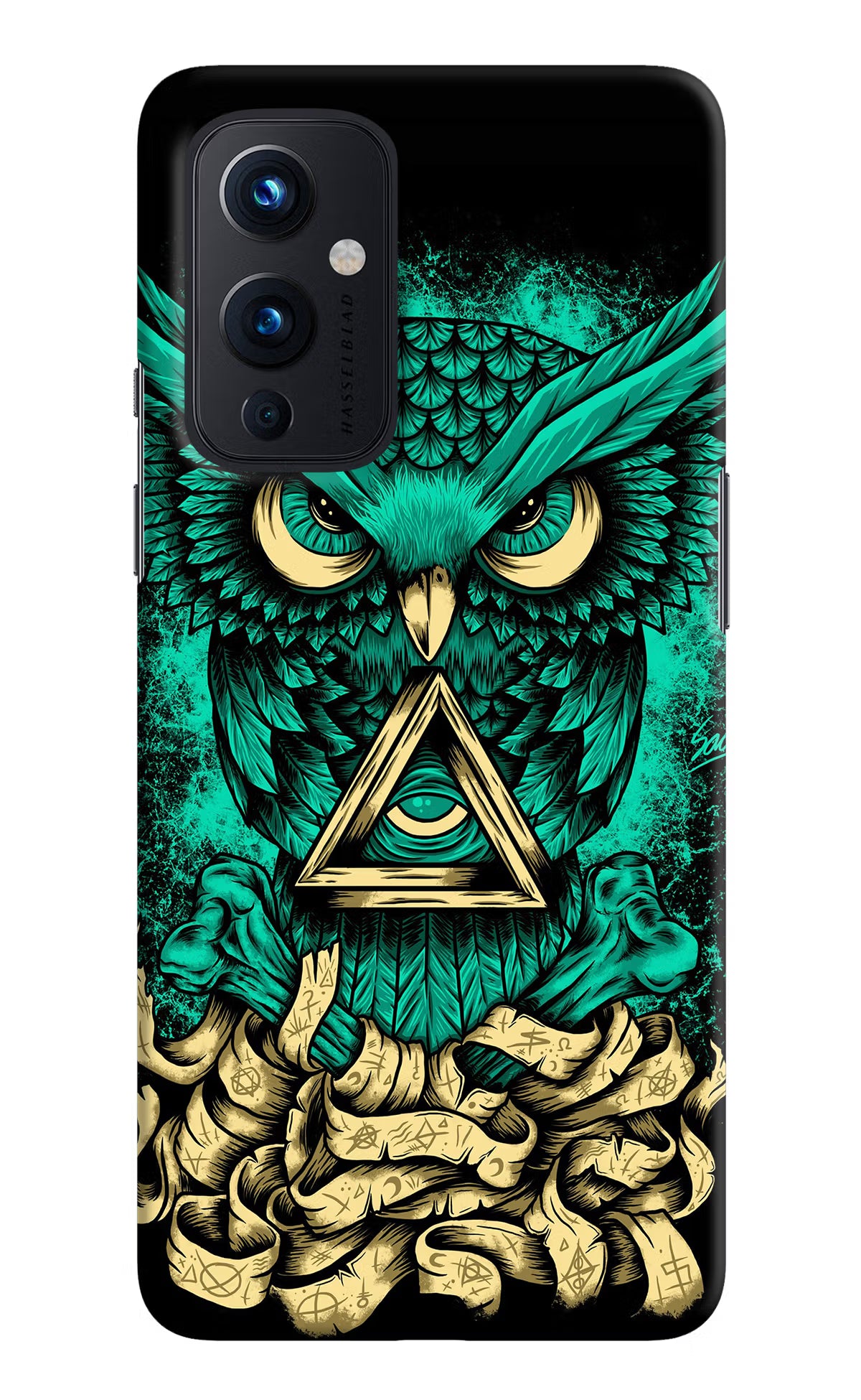 Green Owl Oneplus 9 Hard Case Back Cover by Casekaro