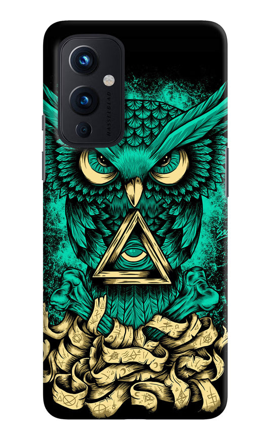Green Owl Oneplus 9 Hard Case Back Cover by Casekaro