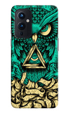 Green Owl Oneplus 9 Hard Case Back Cover by Casekaro