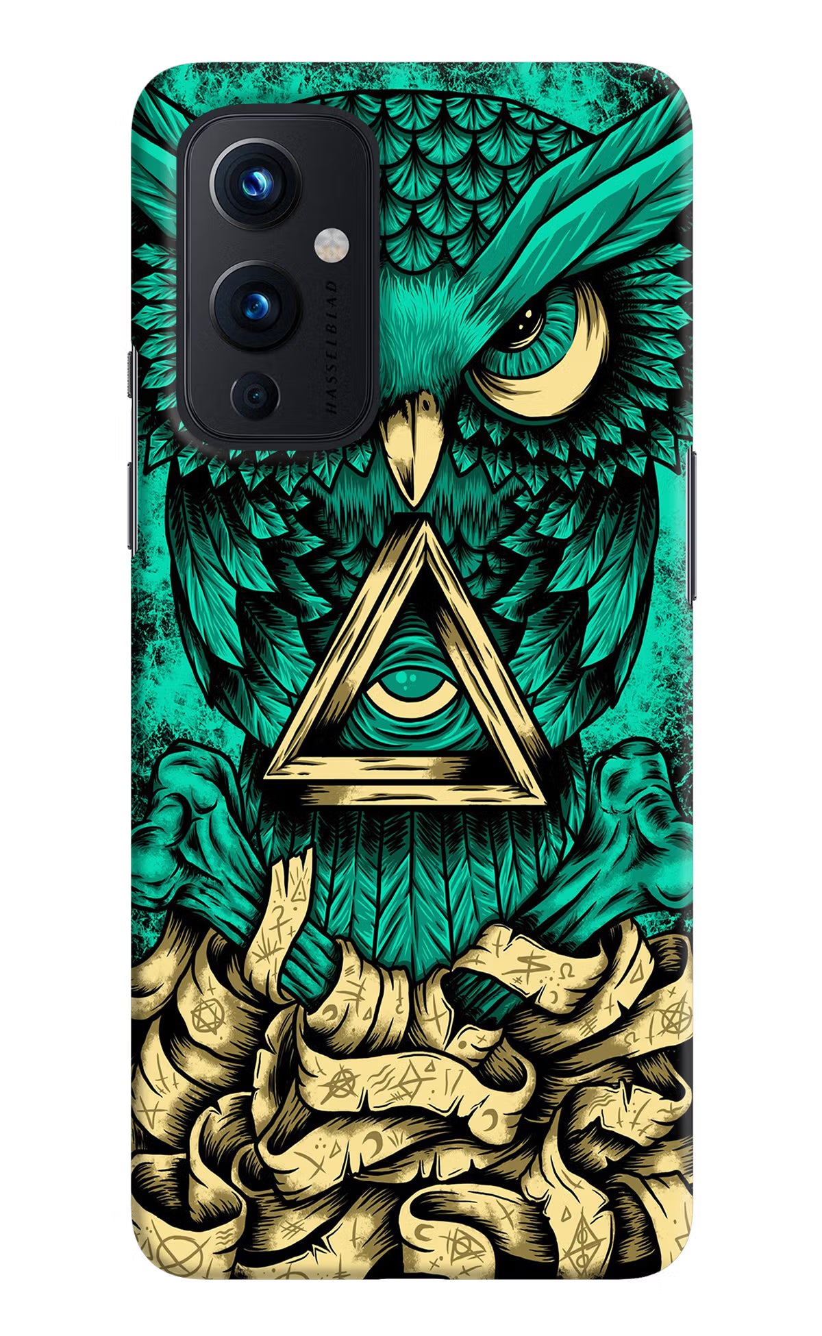 Green Owl Oneplus 9 Hard Case Back Cover by Casekaro