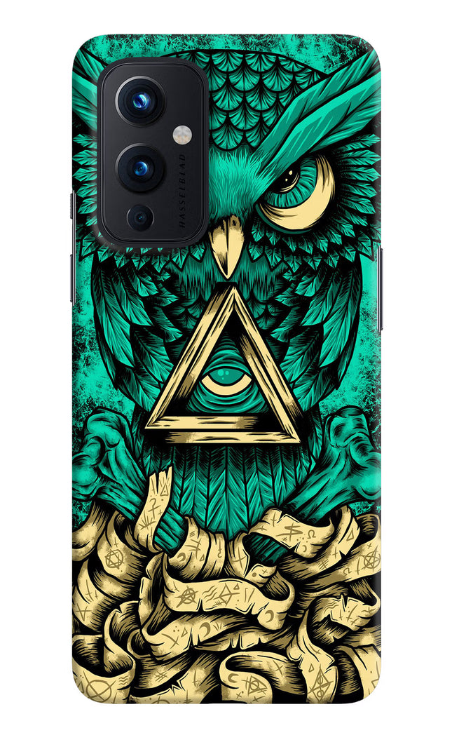 Green Owl Oneplus 9 Hard Case Back Cover by Casekaro