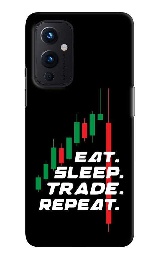 Eat Sleep Trade Repeat Oneplus 9 Hard Case Back Cover by Casekaro