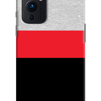 Tri Color Pattern Oneplus 9 Hard Case Back Cover by Casekaro