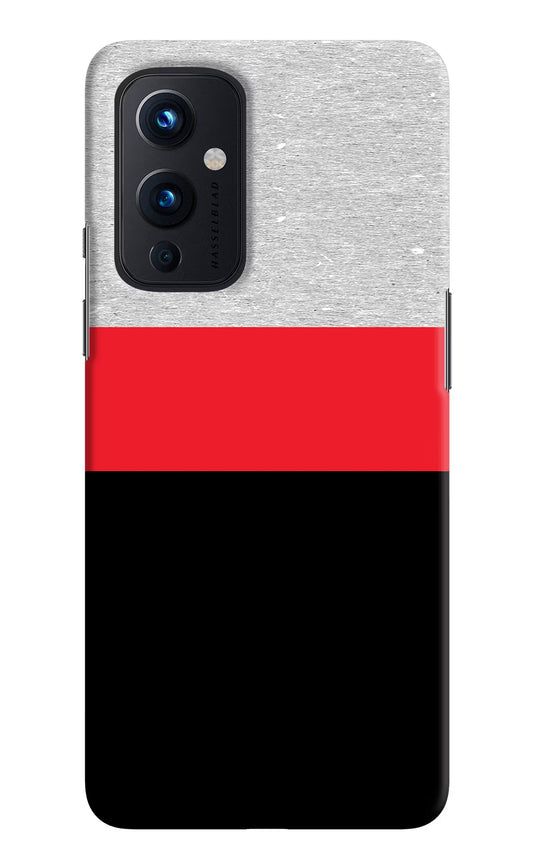 Tri Color Pattern Oneplus 9 Hard Case Back Cover by Casekaro