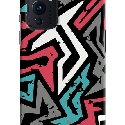 Geometric Graffiti Oneplus 9 Hard Case Back Cover by Casekaro